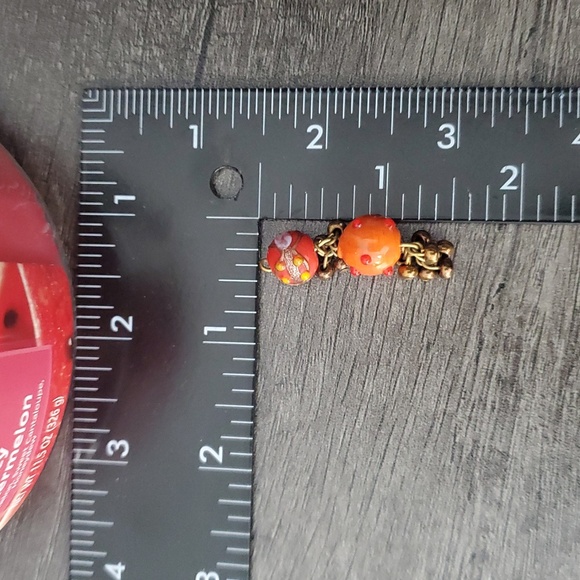 Lampwork Orange P303 1950s Flair Pendant - Picture 4 of 4